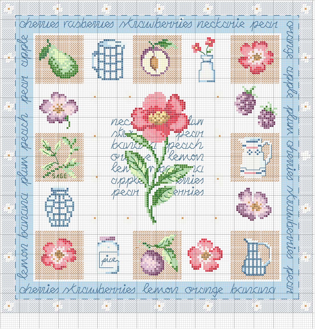 Schema punto croce Fiori