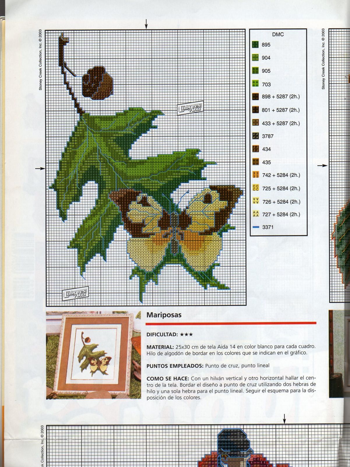 Schema punto croce Foglie 10