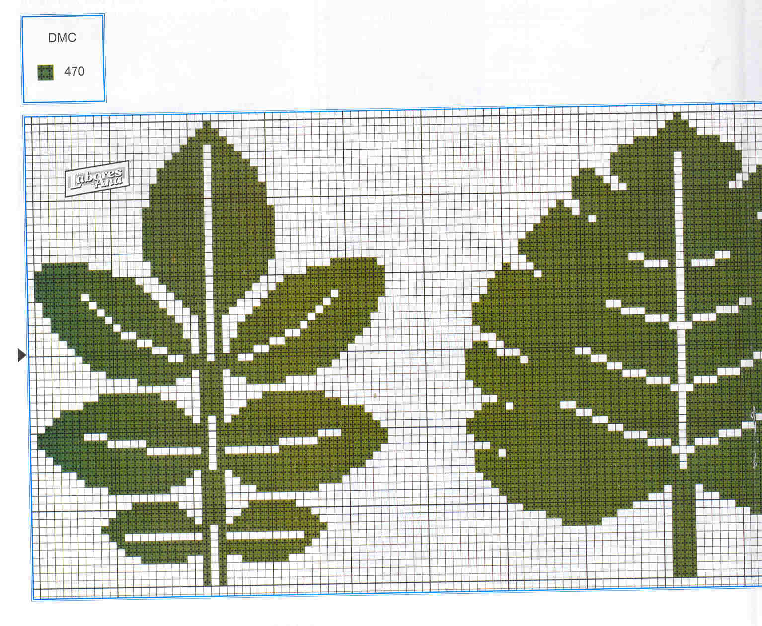 Schema punto croce Foglie 14