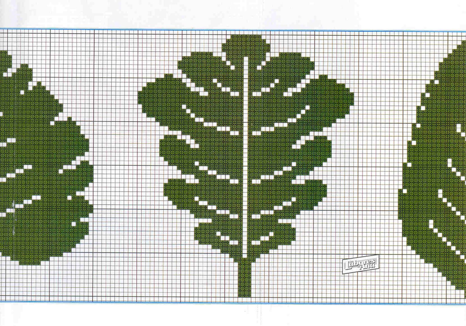 Schema punto croce Foglie 15