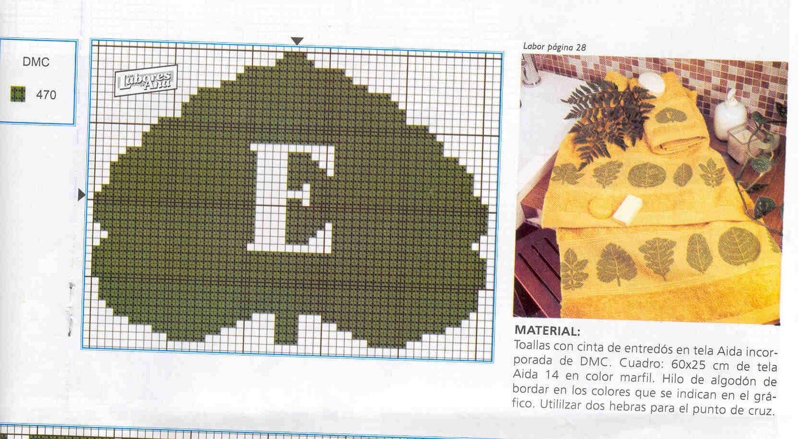 Schema punto croce Foglie 18