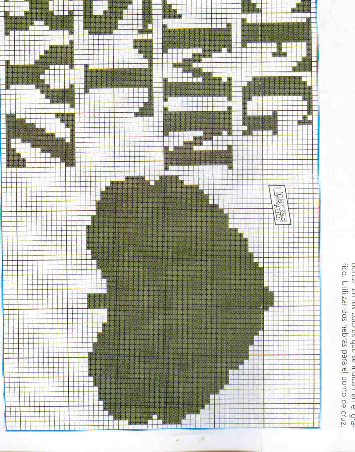 Schema punto croce Foglie 19