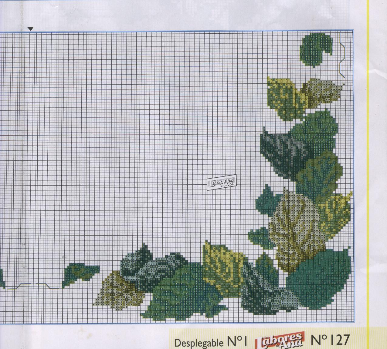 Schema punto croce Foglie 4