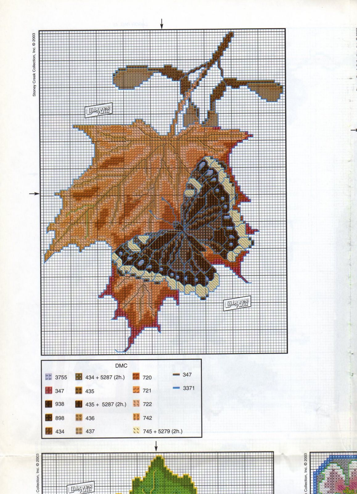 Schema punto croce Foglie 6