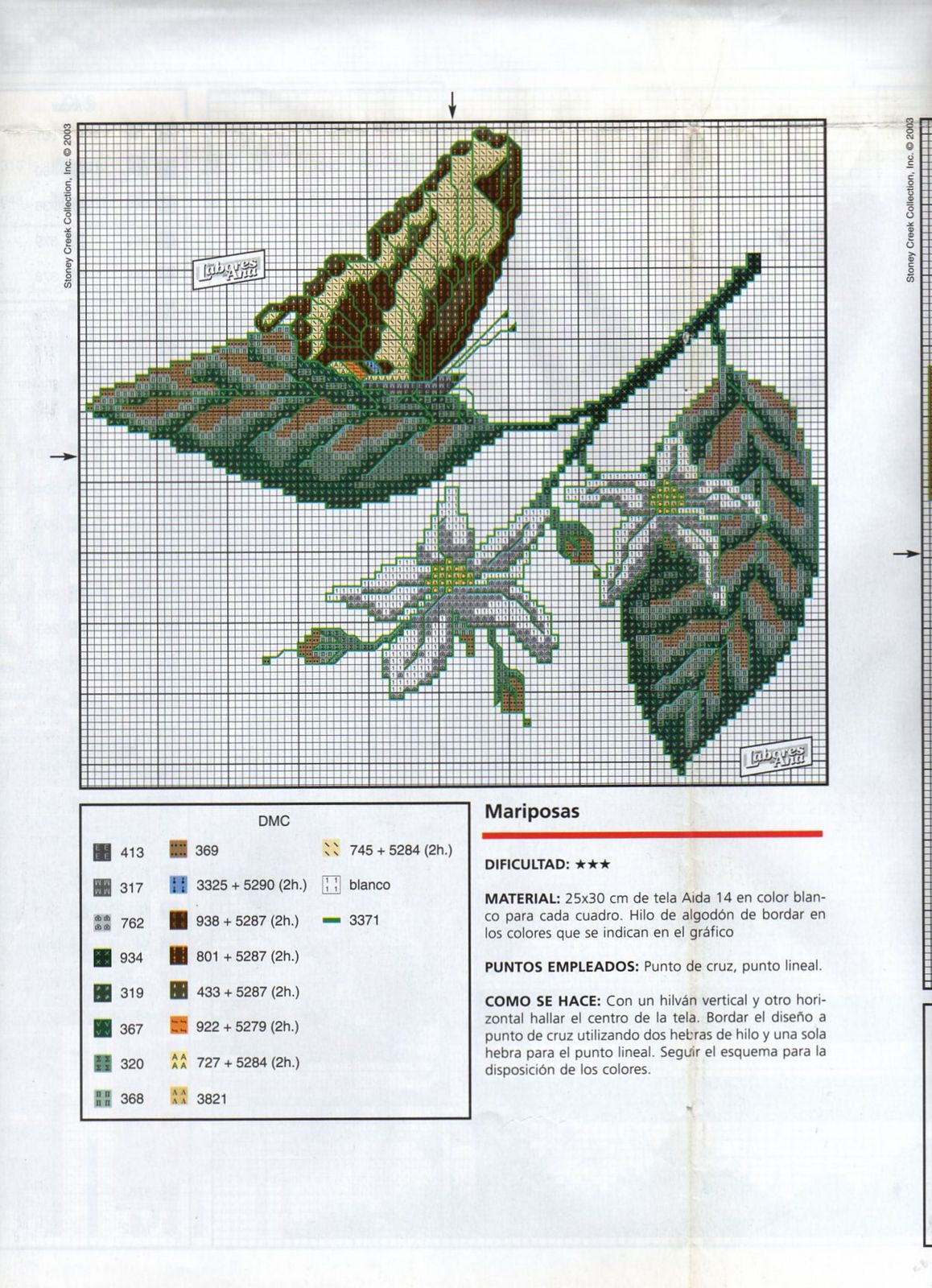 Schema punto croce Foglie 8