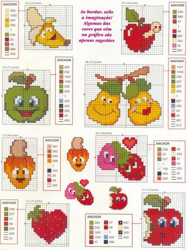 Schema punto croce Frutta 1