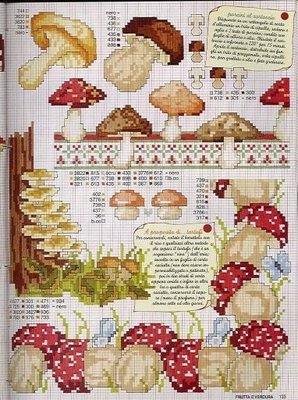 Schema punto croce Funghi