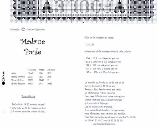 Schema punto croce Gallina casalinga 2