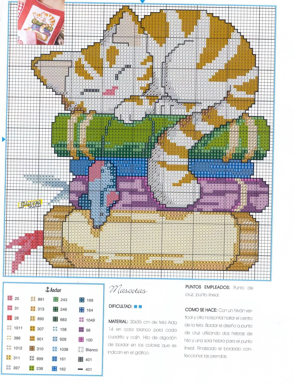 Schema punto croce Gattino dormiglione