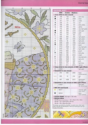 Schema punto croce Geisha b3