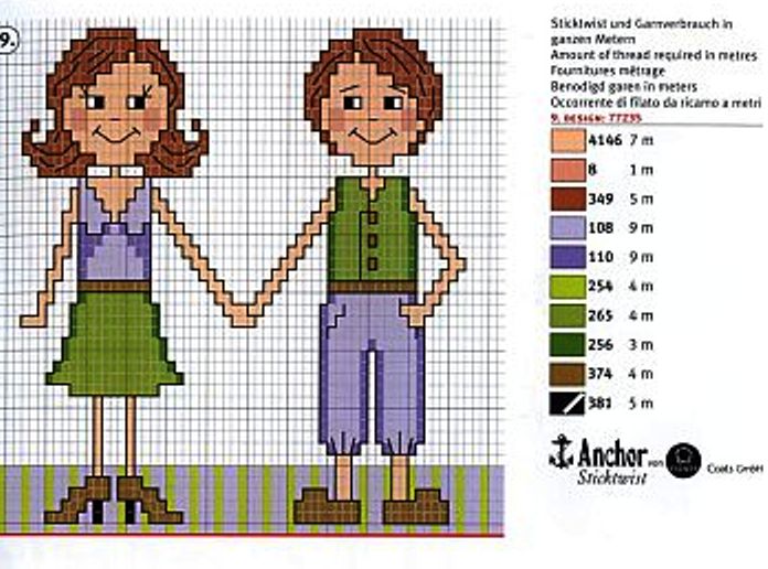Schema punto croce Gemelli 4