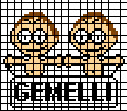 Schema punto croce Gemelli