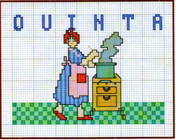 Schema punto croce Giovedi casalinga