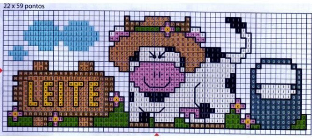 Schema punto croce Latte