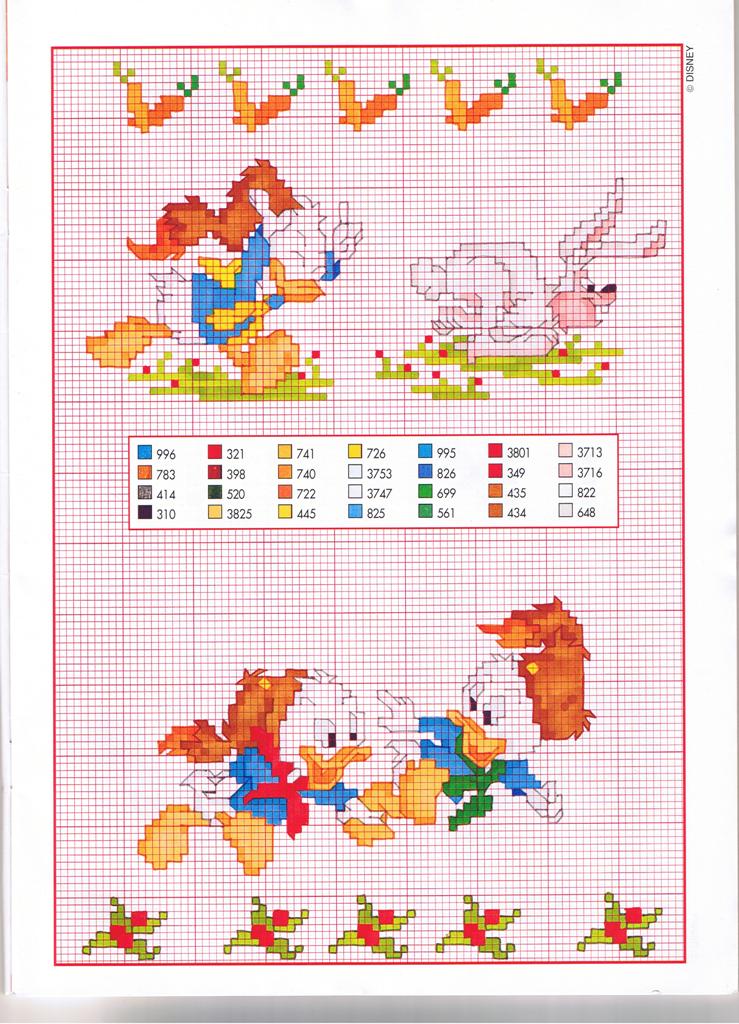 Schema punto croce Le giovani marmotte 3