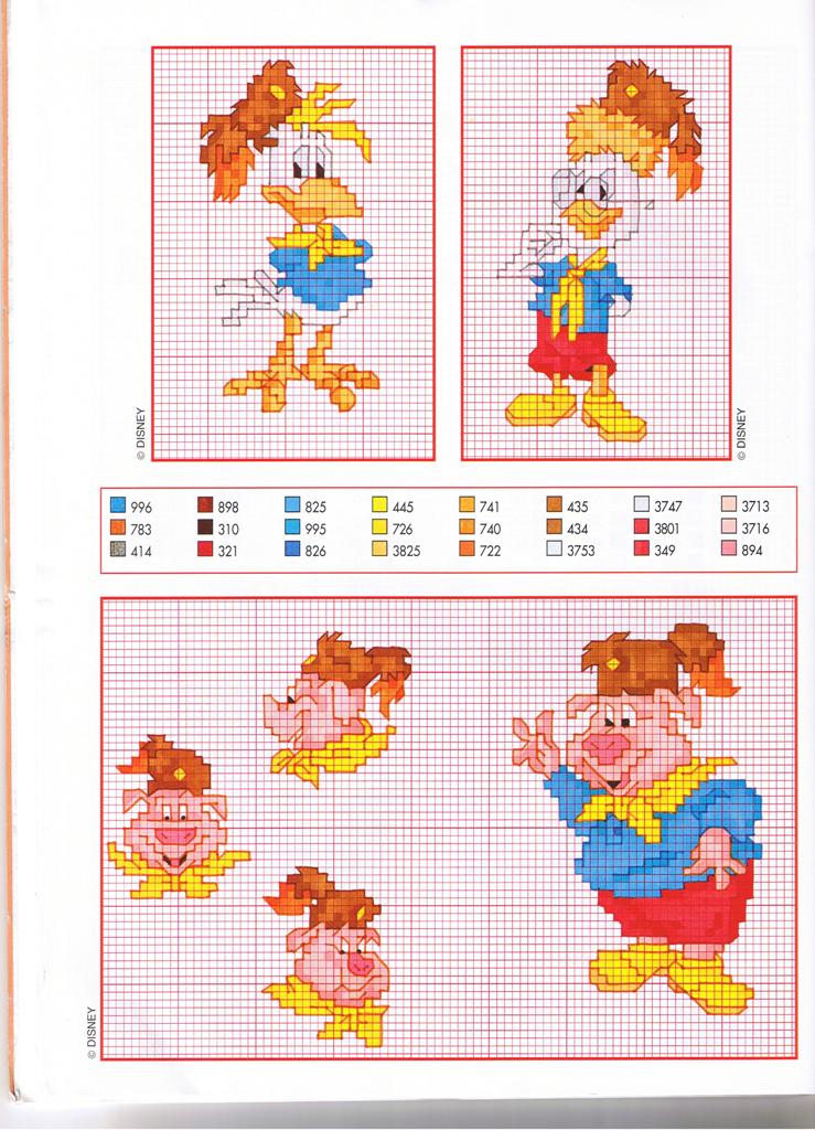 Schema punto croce Le giovani marmotte 4