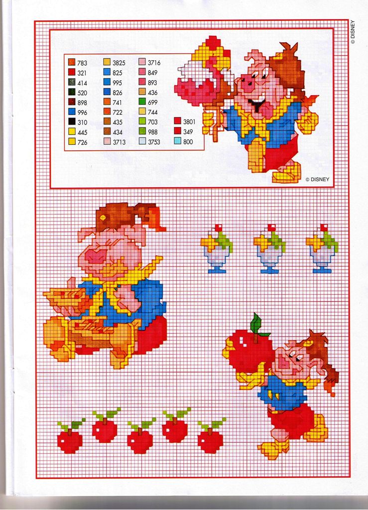 Schema punto croce Le giovani marmotte 9