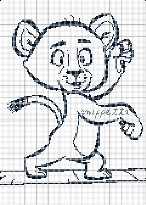 Schema punto croce Leone alex