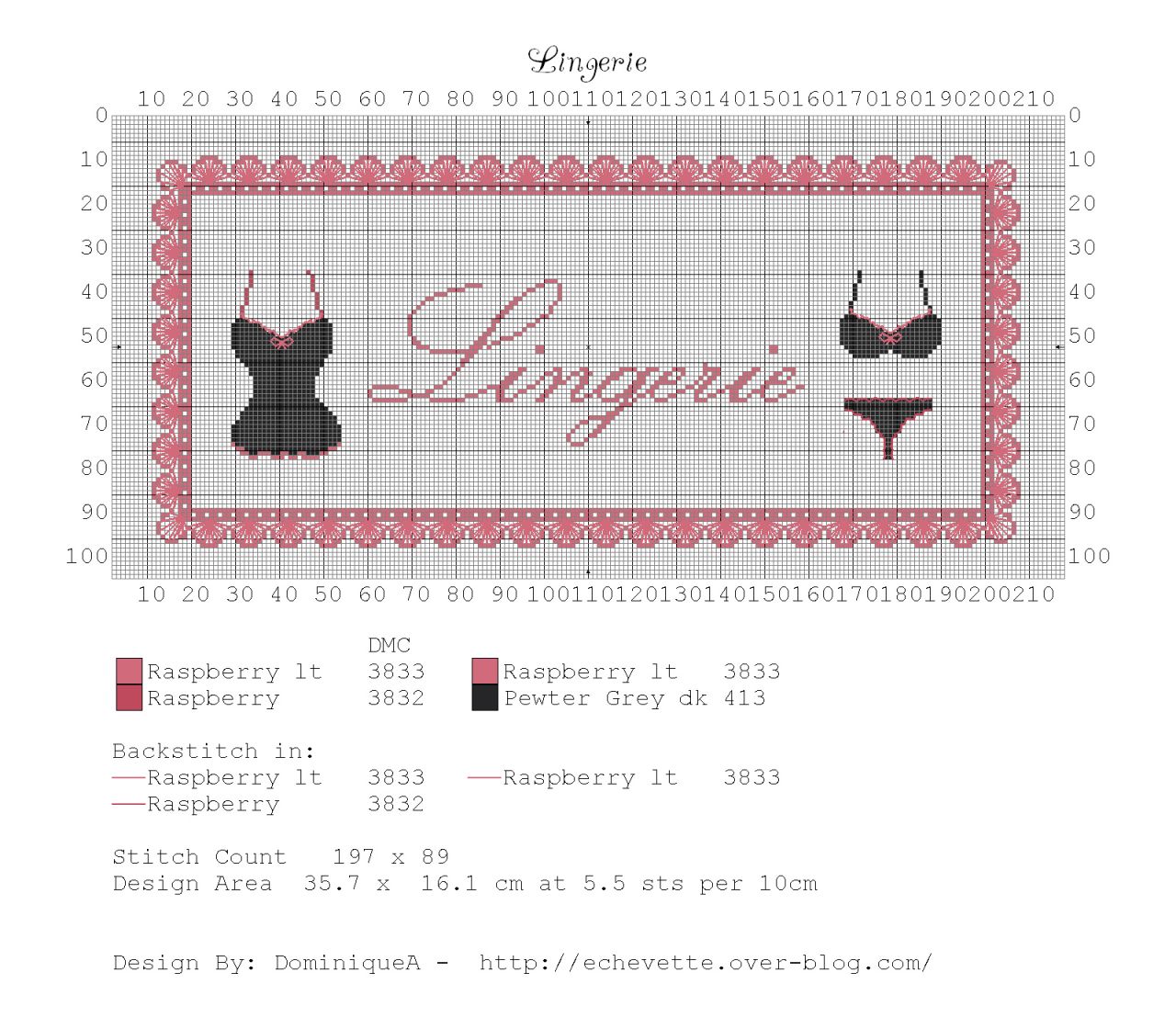 Schema punto croce Lingerie