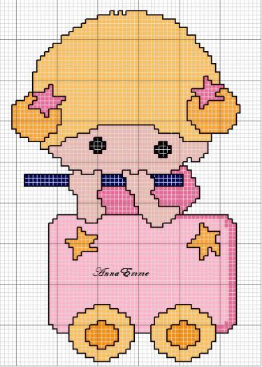 Schema punto croce Little twins stars 2