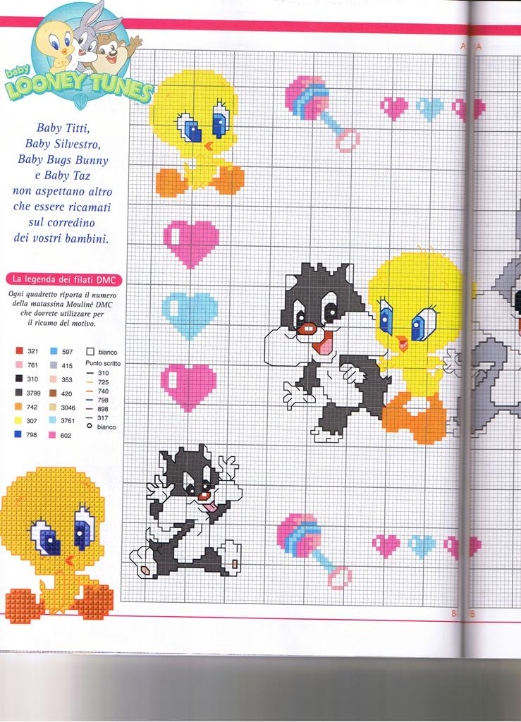 Schema punto croce Looney tunes baby