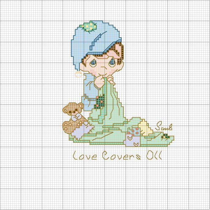 Schema punto croce Love boy