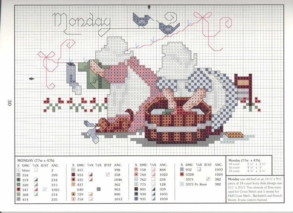 Schema punto croce Lunedi