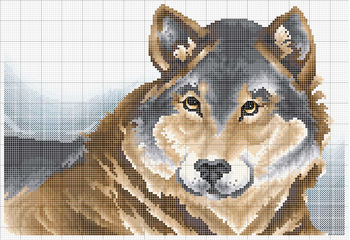 Schema punto croce Lupo