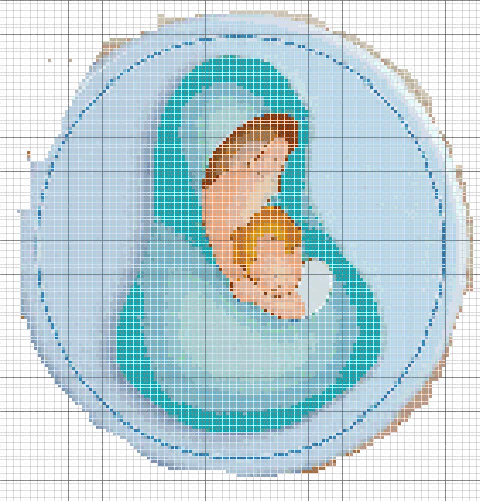 Schema punto croce Madonna ele