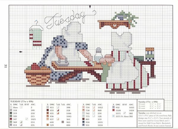 Schema punto croce Martedi