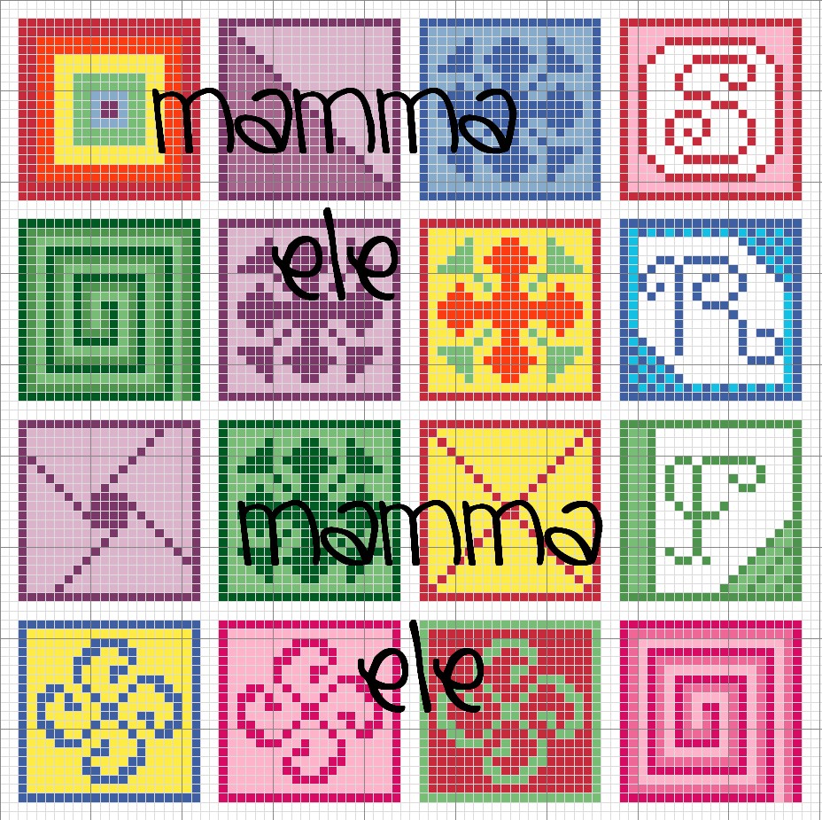 Schema punto croce Mattonelle ele