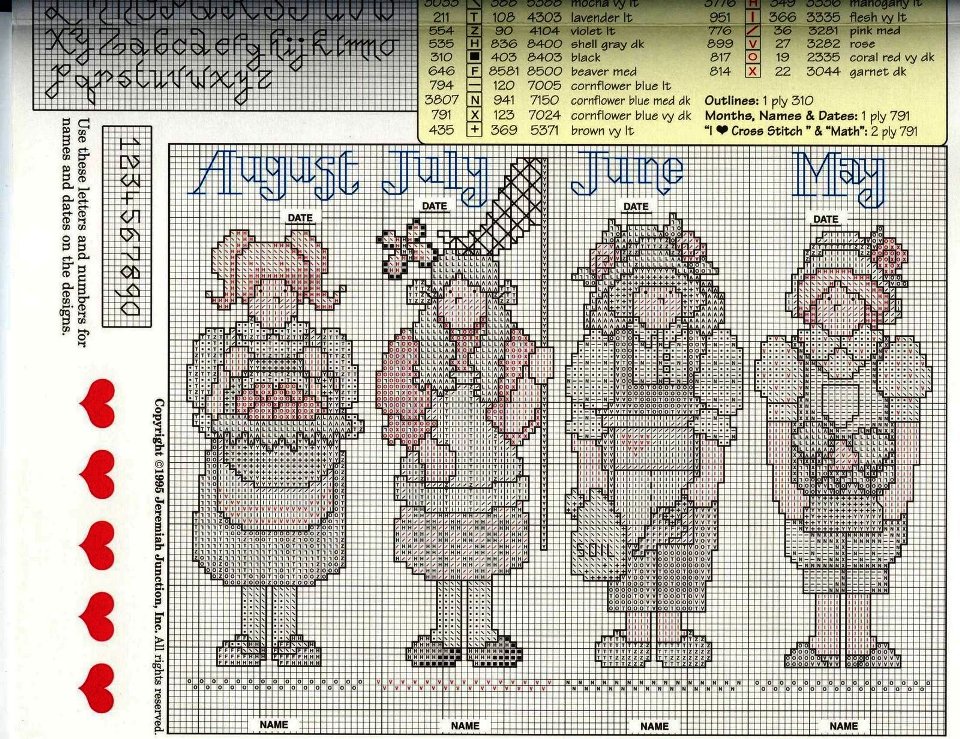 Schema punto croce Mesi caldi
