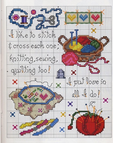 Schema punto croce Mi piace ricamare