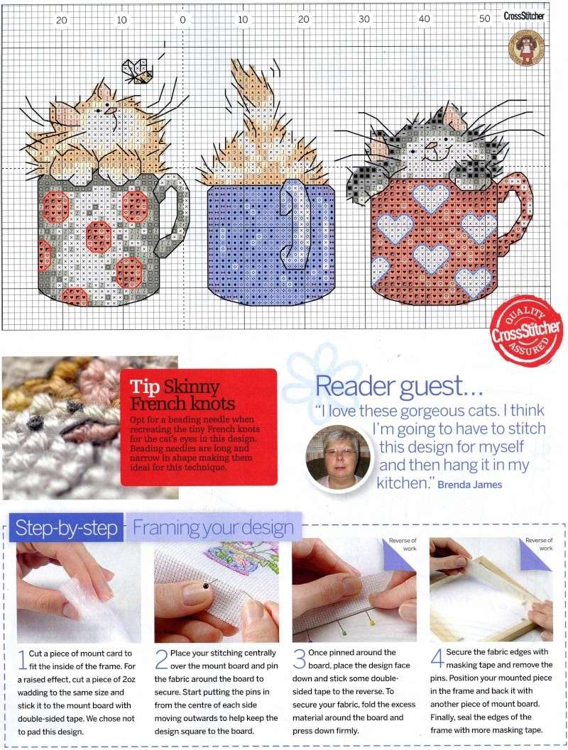 Schema punto croce Mici in tazze