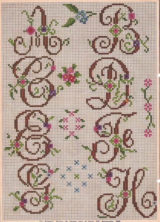 Schema punto croce Mono a h