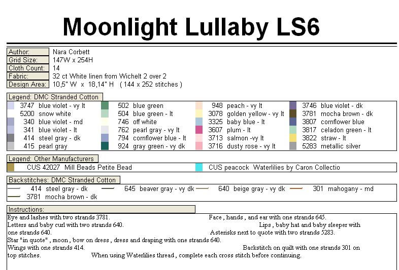 Schema punto croce Moonlight 1