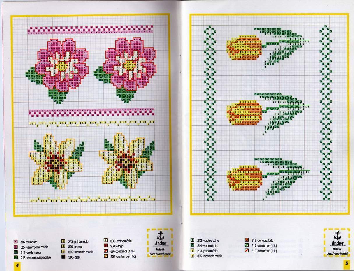 Schema punto croce Motivi floreali 12