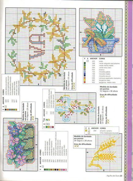 Schema punto croce Motivi floreali 14