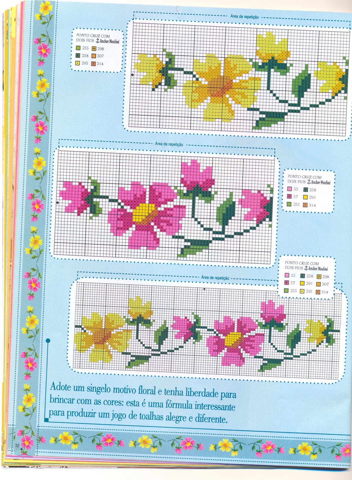 Schema punto croce Motivi floreali 18