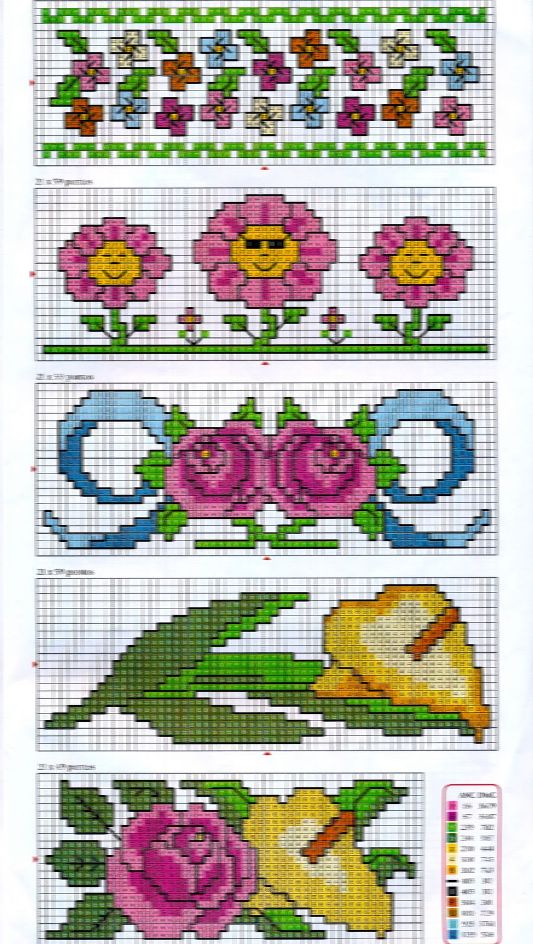 Schema punto croce Motivi floreali 19