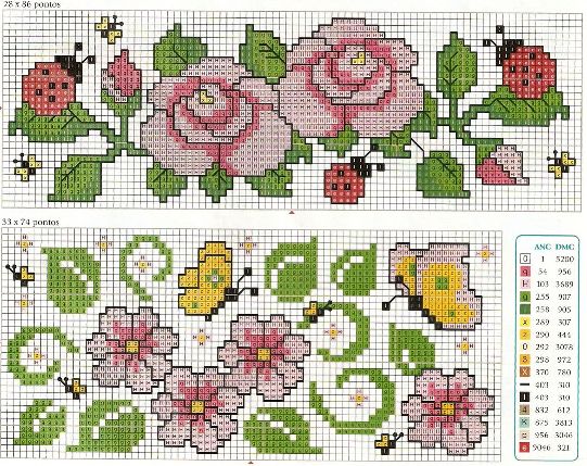 Schema punto croce Motivi floreali 20