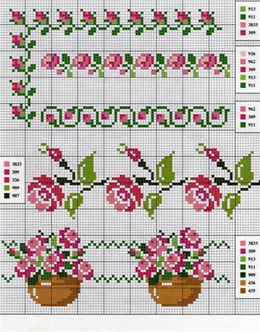 Schema punto croce Motivi floreali 21