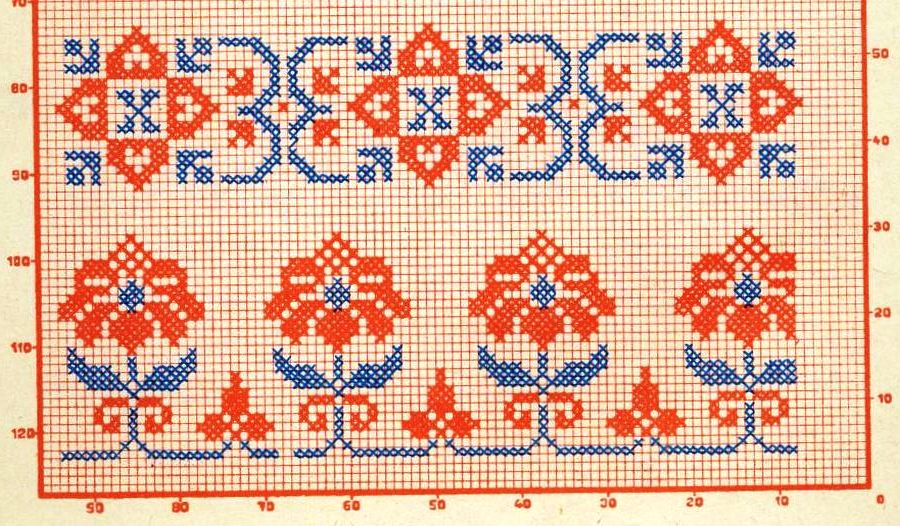 Schema punto croce Motivi floreali 24