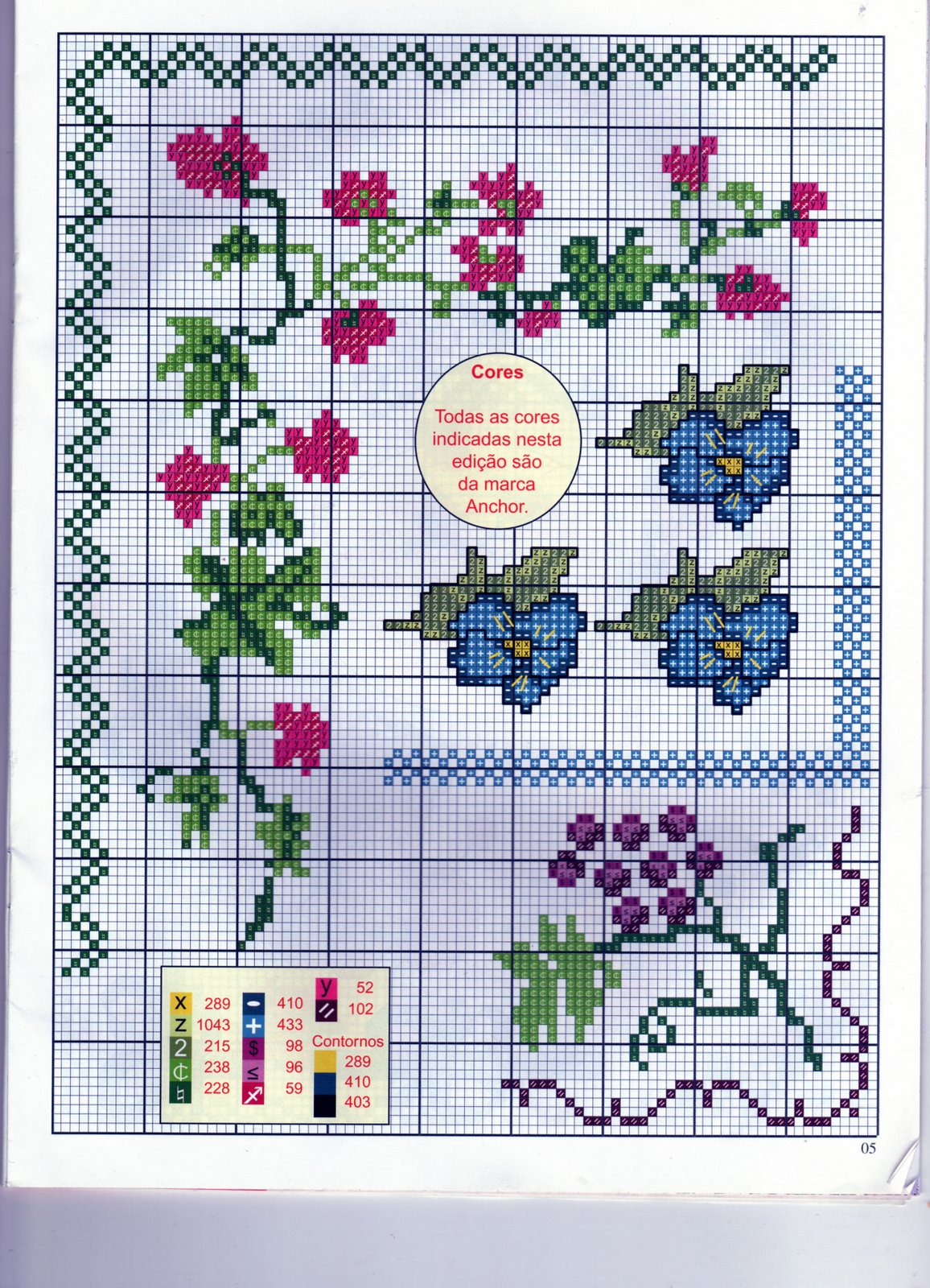 Schema punto croce Motivi floreali 27