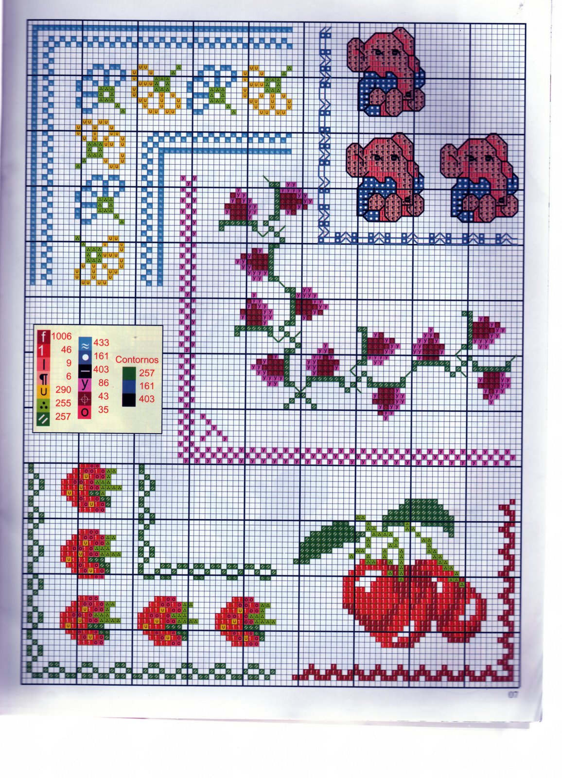 Schema punto croce Motivi floreali 29