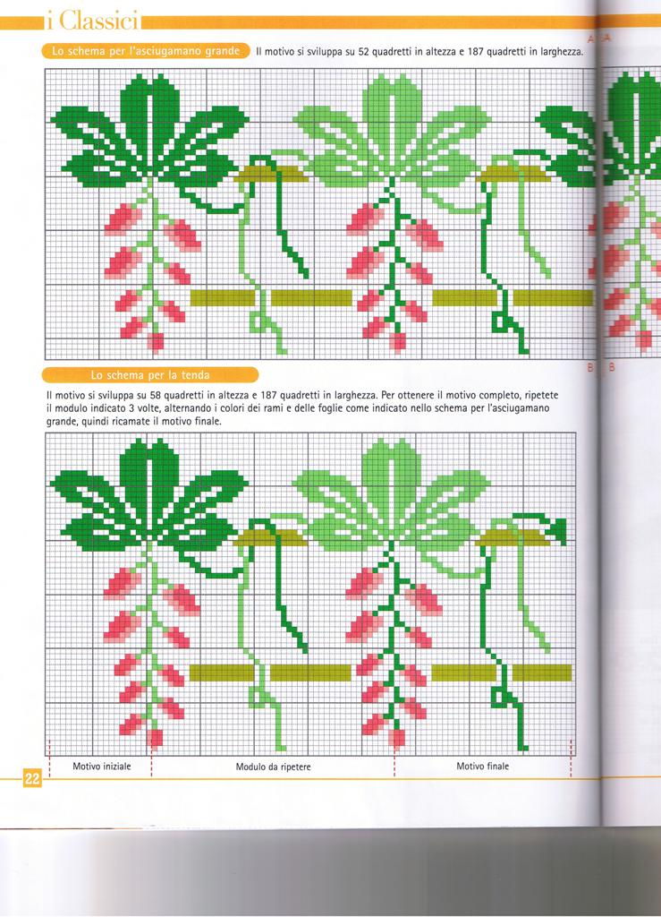Schema punto croce Motivi floreali 3