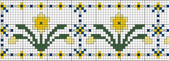 Schema punto croce Motivi floreali 30