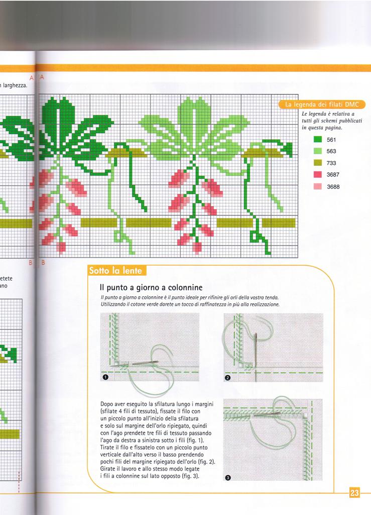 Schema punto croce Motivi floreali 4
