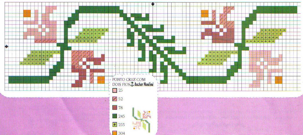 Schema punto croce Motivi floreali 6