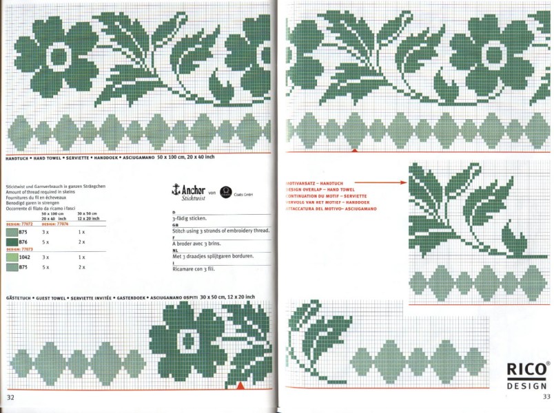 Schema punto croce Motivi floreali 8